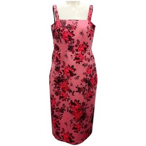 EMILIA WICKSTEAD PINK FLORAL JACQUARD COCKTAIL DRESS